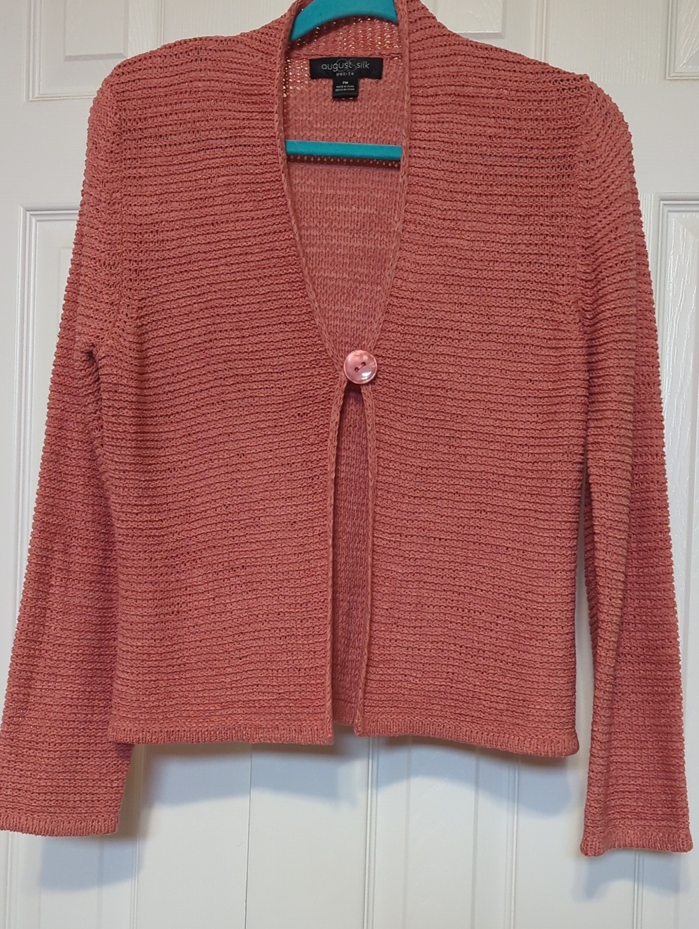 August Silk Sweater Pumpkin Spice Petite Medium PM